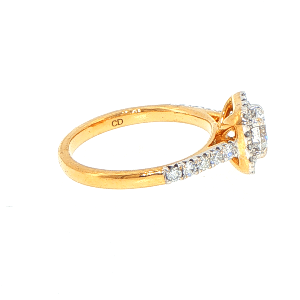 18ct Yellow Gold Round Lab Grown Diamond Cushion Halo Engagement Ring - Mega Cash Sydney