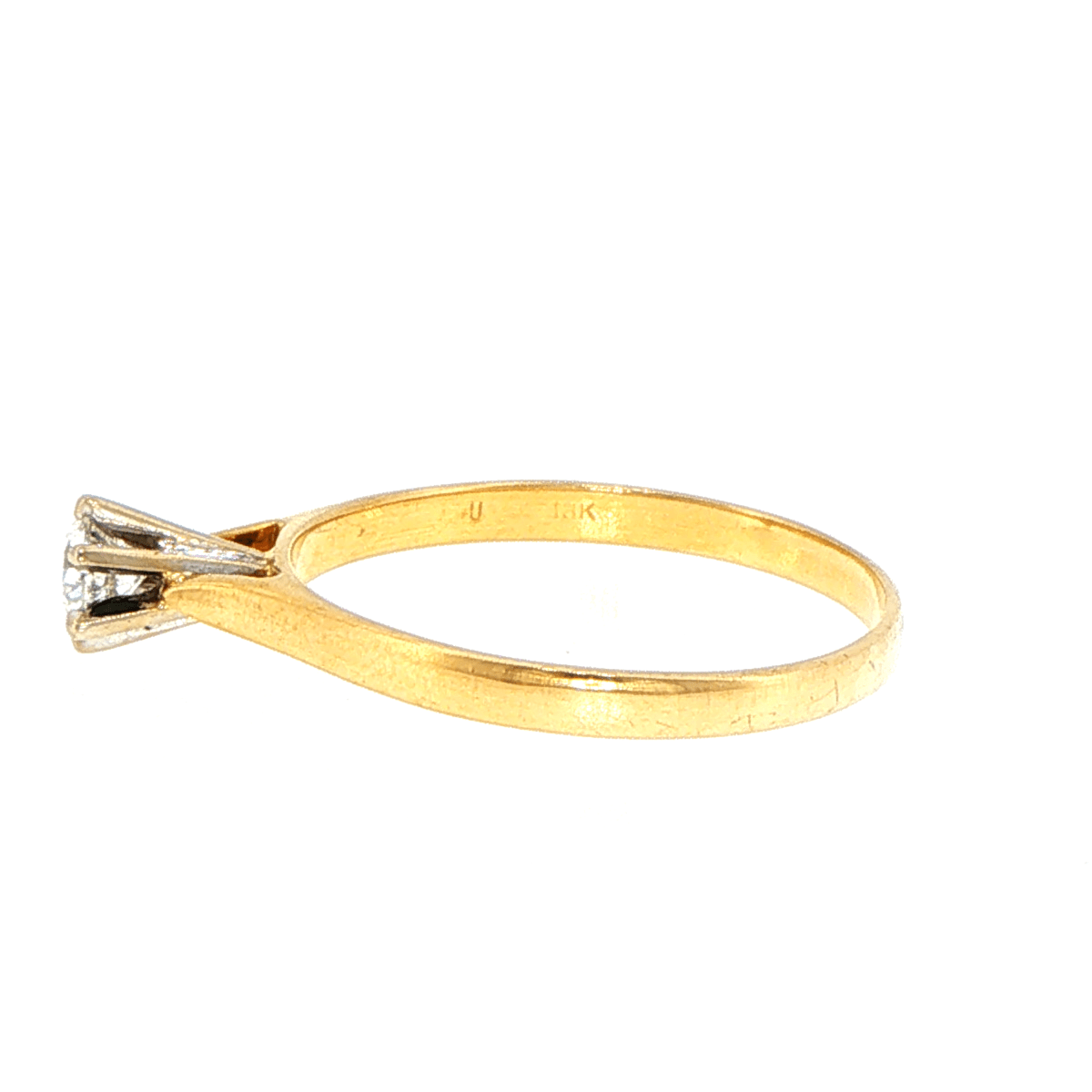 18ct Yellow Gold Six-Prong 0.33ct Diamond Solitaire Ring - Mega Cash Sydney