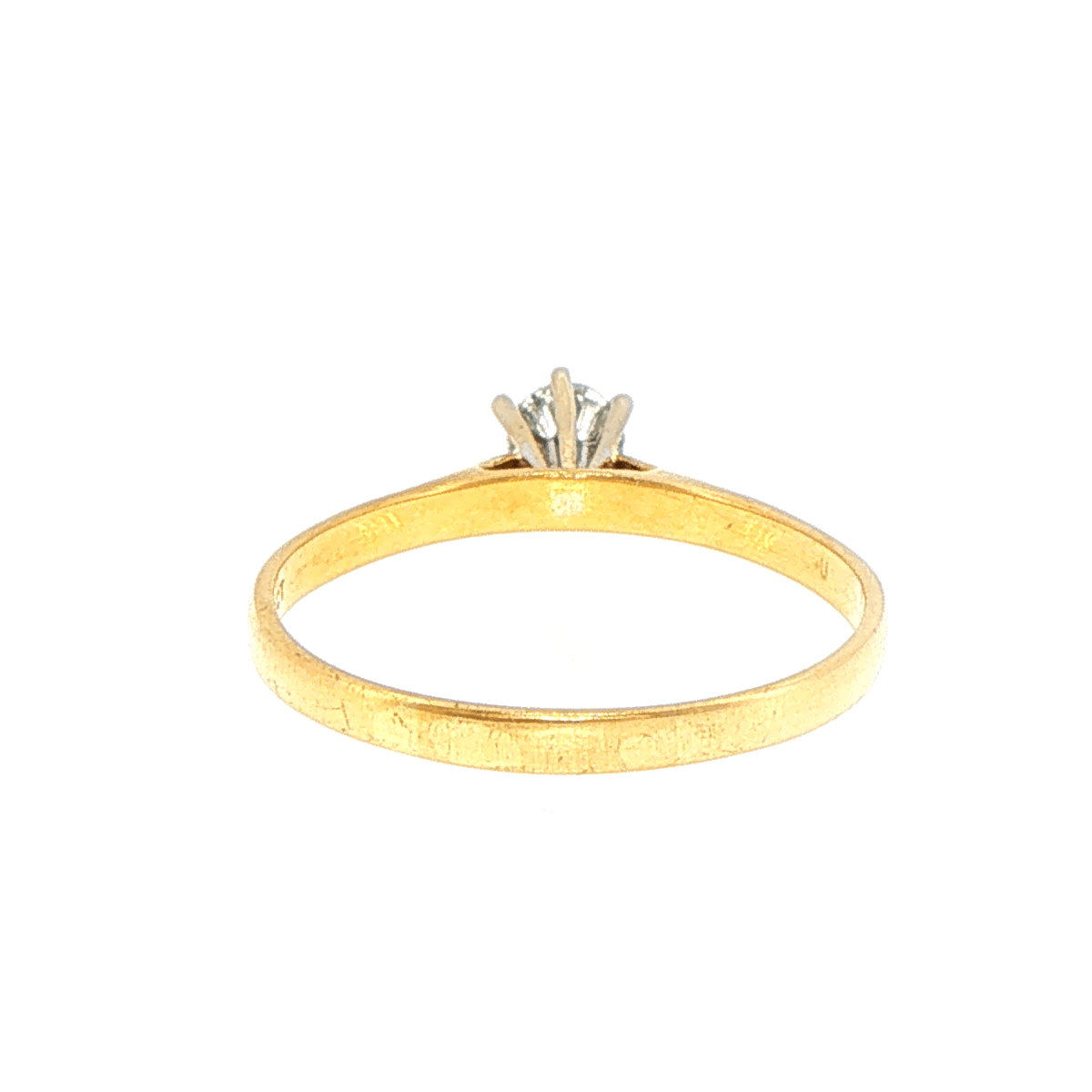 18ct Yellow Gold Six-Prong 0.33ct Diamond Solitaire Ring - Mega Cash Sydney