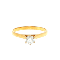 18ct Yellow Gold Six-Prong 0.33ct Diamond Solitaire Ring - Mega Cash Sydney