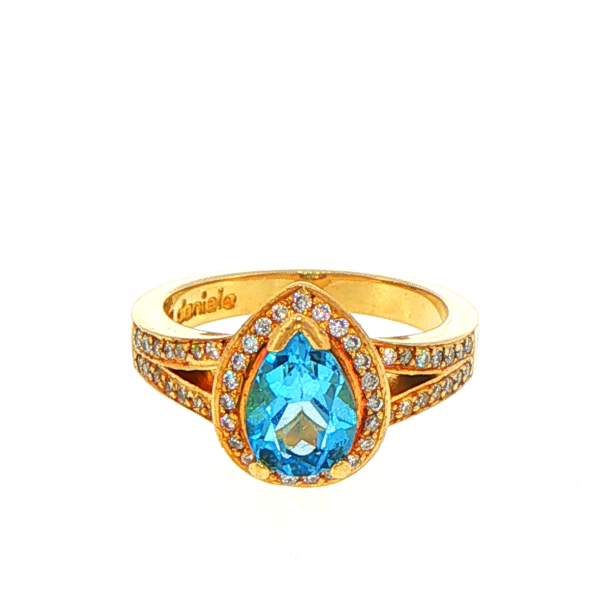 18ct Yellow Gold Split-Shank Diamond Halo Ring - Mega Cash Sydney