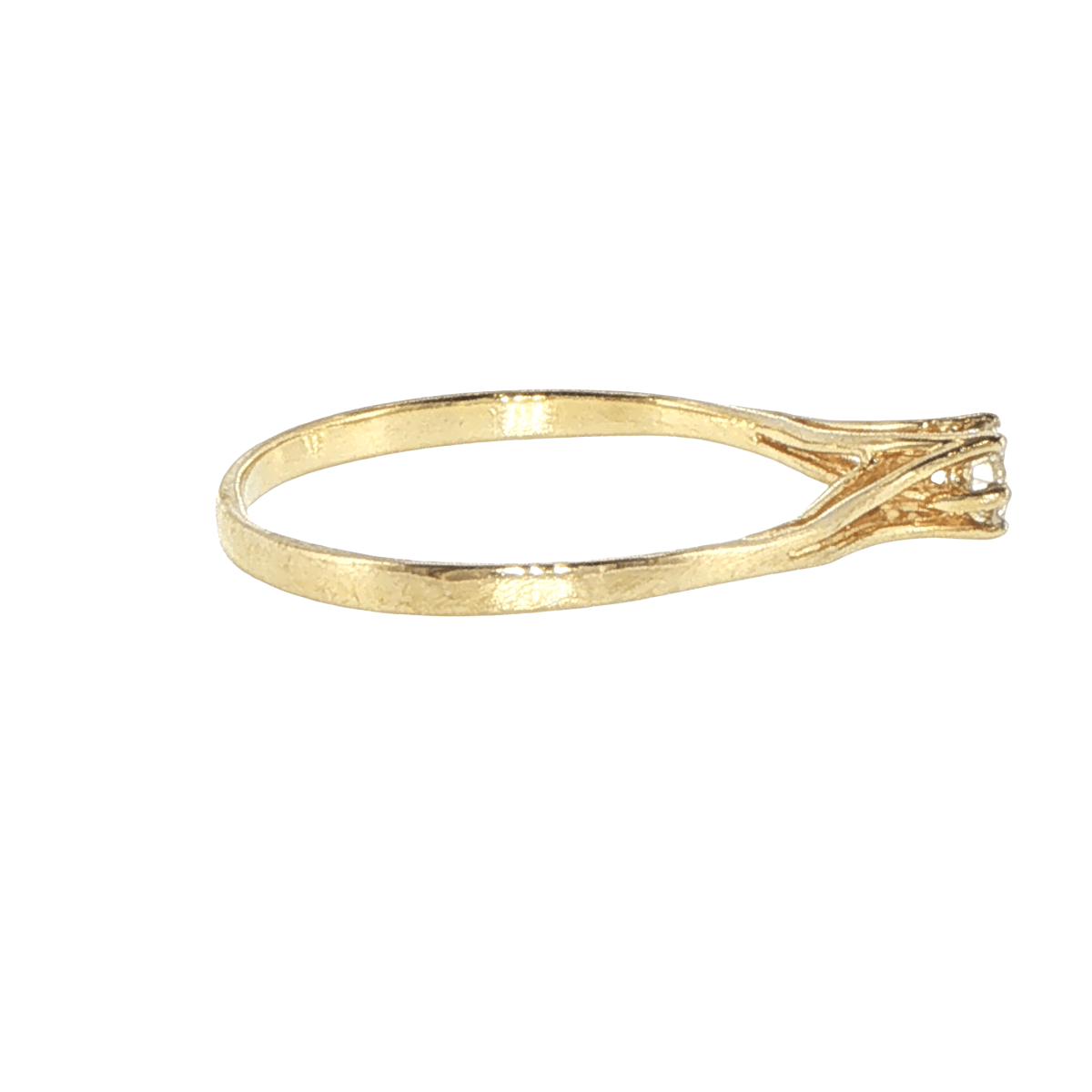 18ct Yellow Gold Split Shank Diamond Solitaire Ring - Mega Cash Sydney