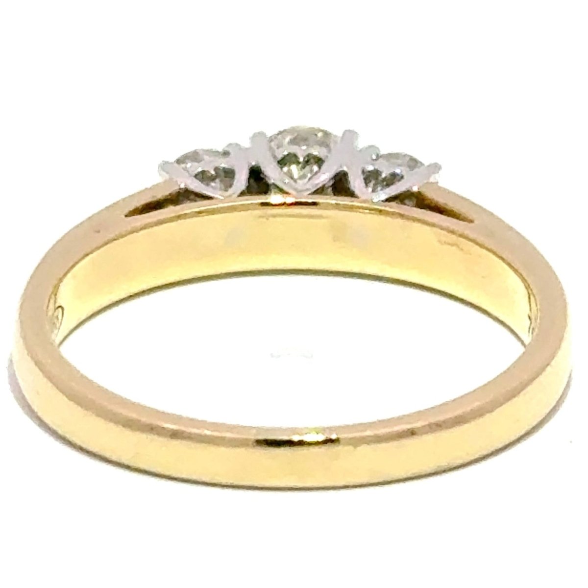 18ct Yellow Gold Three-Stone Diamond Ring with Channel-Set Band - Mega Cash Sydney