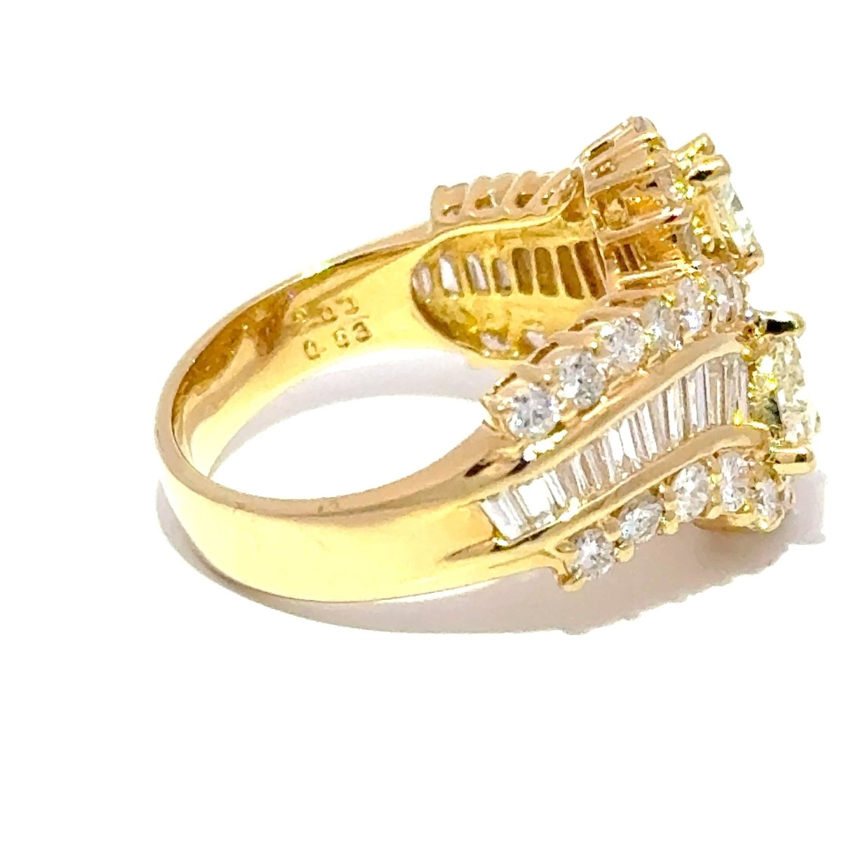 18ct Yellow Gold Trilliant Cut Diamond Bypass Cocktail Ring - Mega Cash Sydney