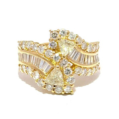 18ct Yellow Gold Trilliant Cut Diamond Bypass Cocktail Ring - Mega Cash Sydney
