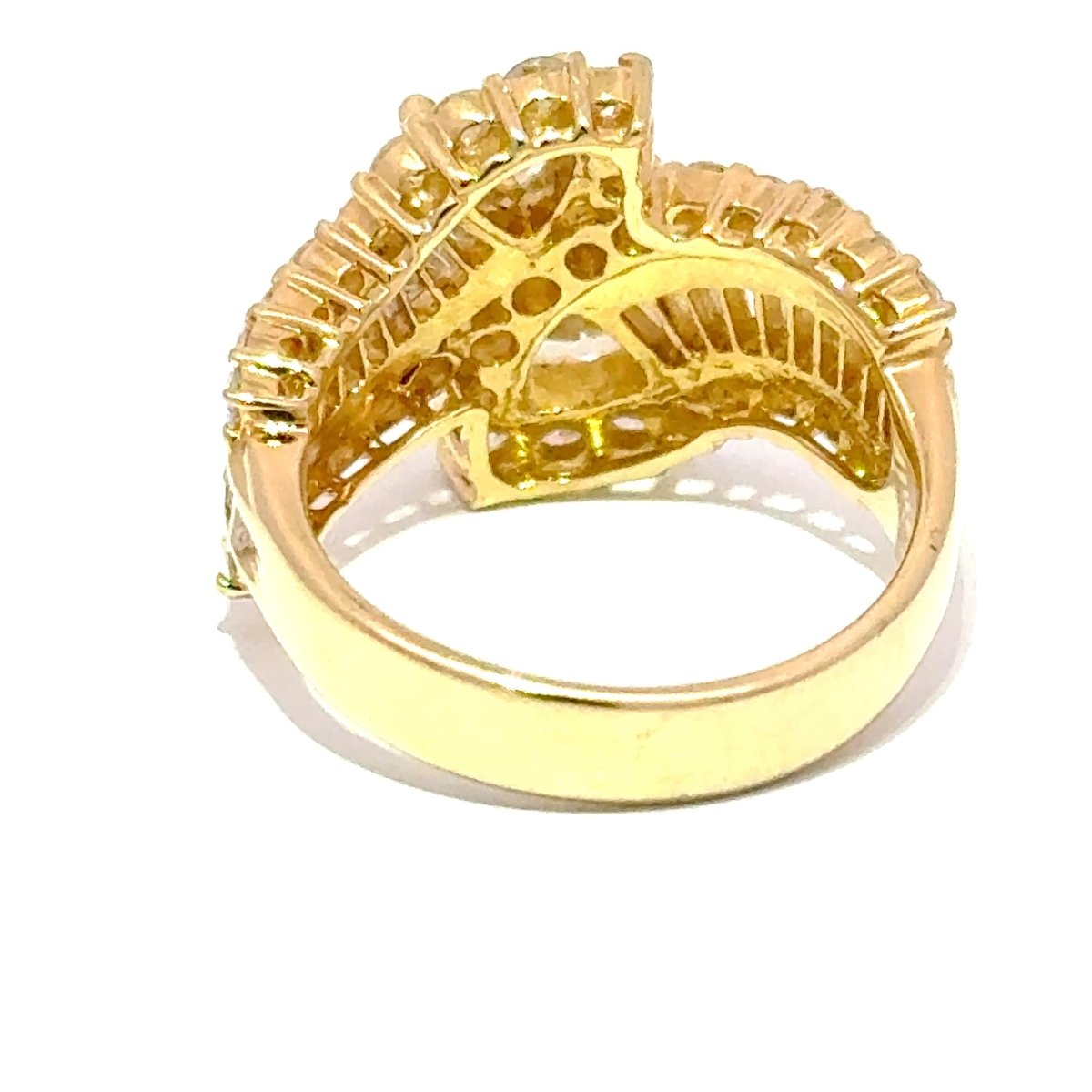 18ct Yellow Gold Trilliant Cut Diamond Bypass Cocktail Ring - Mega Cash Sydney