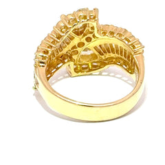 18ct Yellow Gold Trilliant Cut Diamond Bypass Cocktail Ring - Mega Cash Sydney