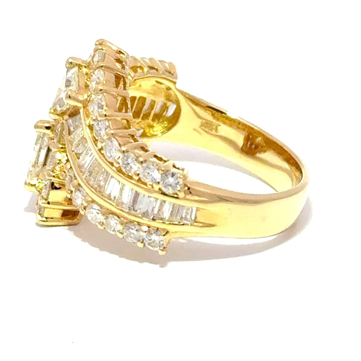 18ct Yellow Gold Trilliant Cut Diamond Bypass Cocktail Ring - Mega Cash Sydney