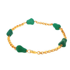 18ct Yellow Gold Turquoise Nugget Chain Bracelet - Mega Cash Sydney