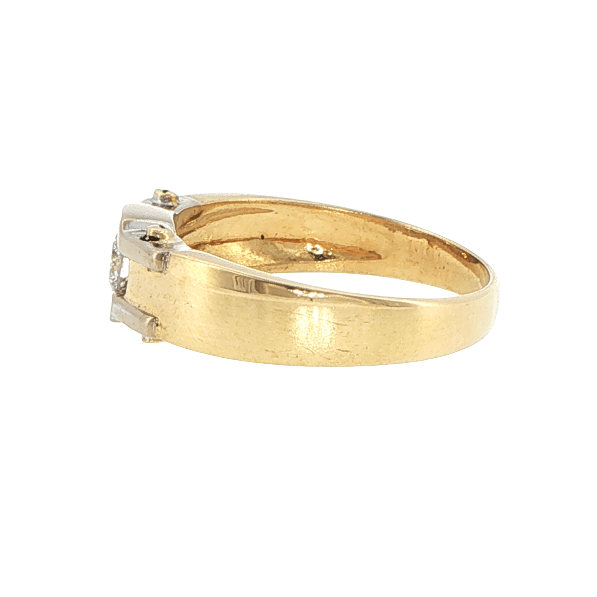 18ct Yellow Gold Two-Tone Diamond Solitaire Ring - Mega Cash Sydney