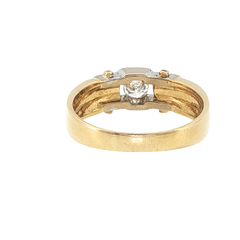 18ct Yellow Gold Two-Tone Diamond Solitaire Ring - Mega Cash Sydney