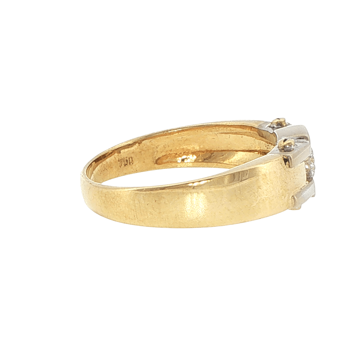 18ct Yellow Gold Two-Tone Diamond Solitaire Ring - Mega Cash Sydney