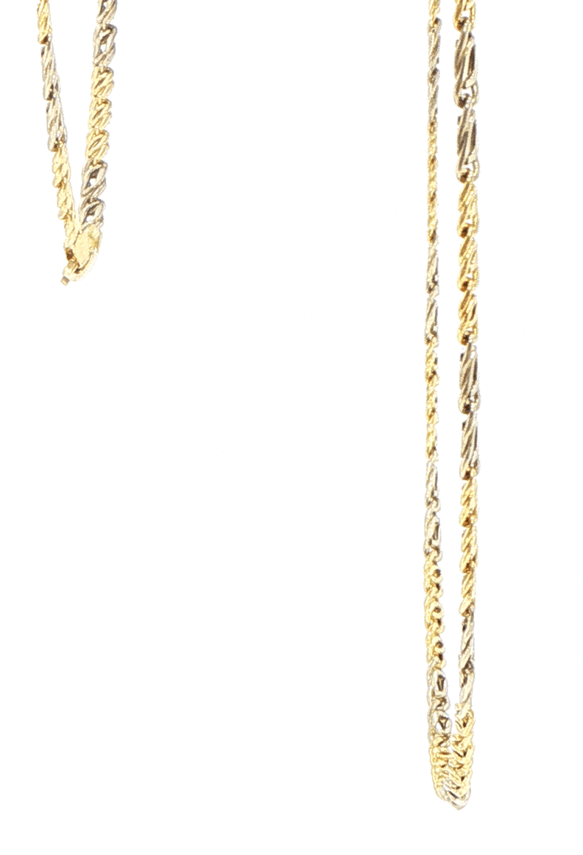 18ct Yellow Gold Two-Tone Intricate Fancy Link Chain - Mega Cash Sydney