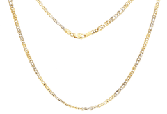 18ct Yellow Gold Two-Tone Intricate Fancy Link Chain - Mega Cash Sydney