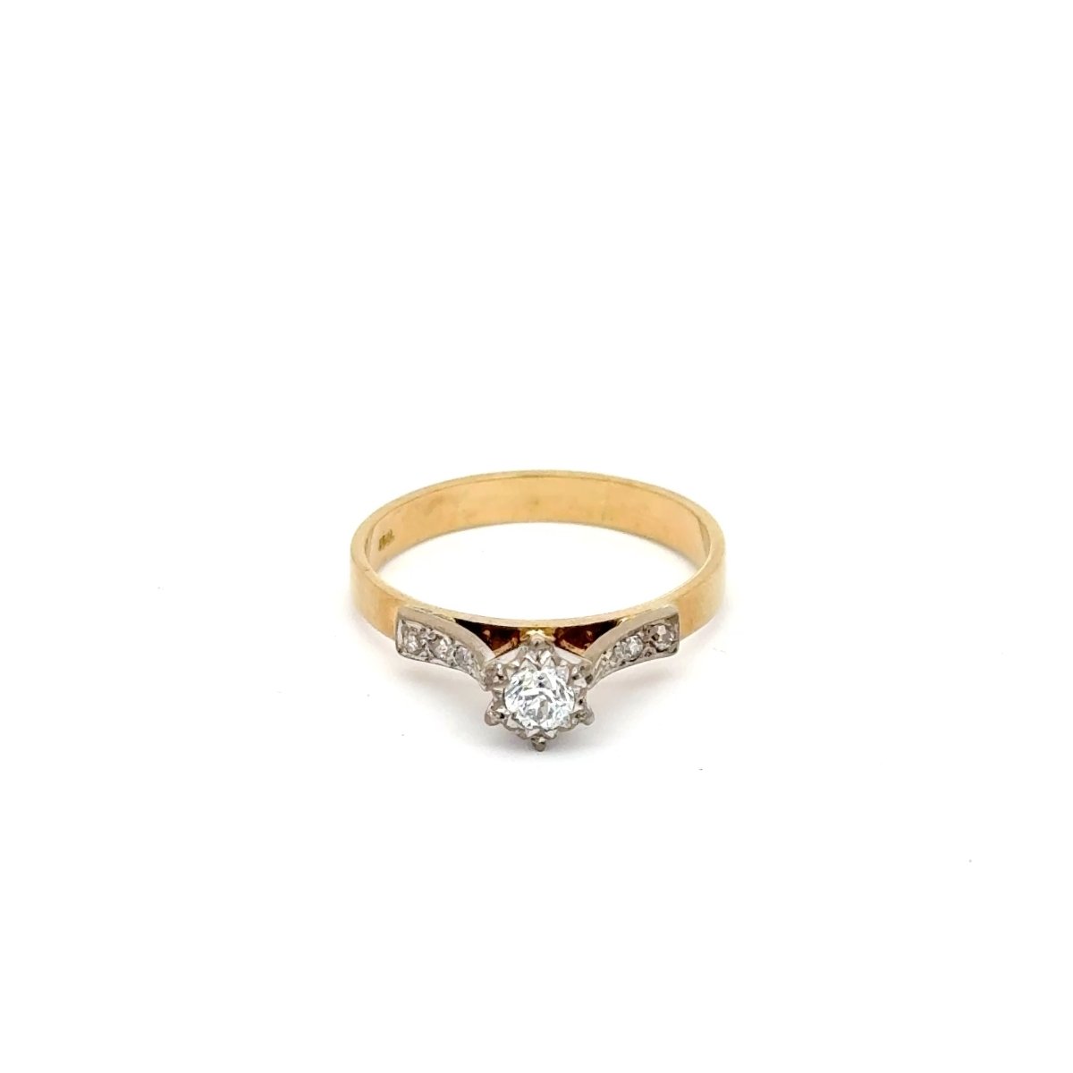 18ct Yellow Gold Vintage Style Diamond Engagement Ring - Mega Cash Sydney