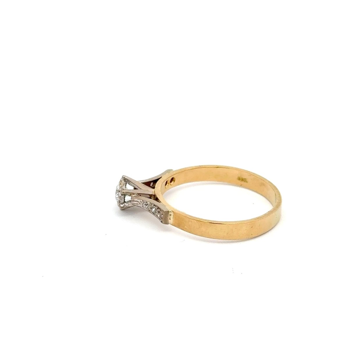 18ct Yellow Gold Vintage Style Diamond Engagement Ring - Mega Cash Sydney