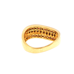 18ct Yellow Gold Wave Band Ring with Rubies and Diamonds - Mega Cash Sydney