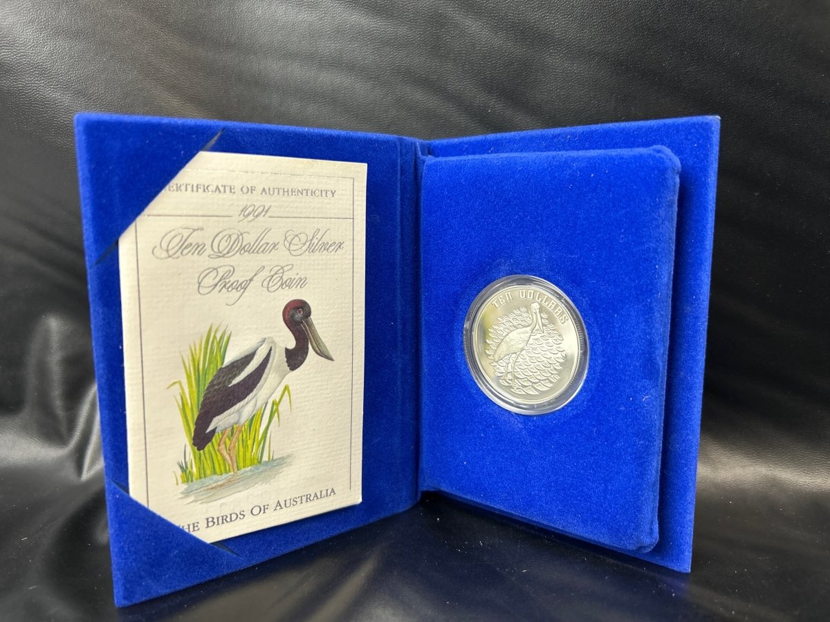1991 Jabiru $10 Silver Proof Coin The Birds Of Australia - Mega Cash Sydney