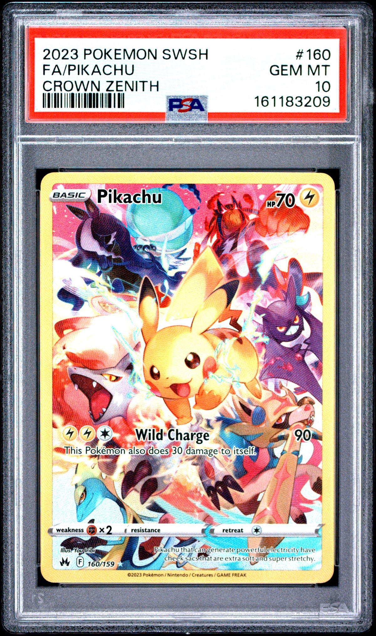 Pokemon - Pikachu 160/159 PSA 10 - Crown Zenith