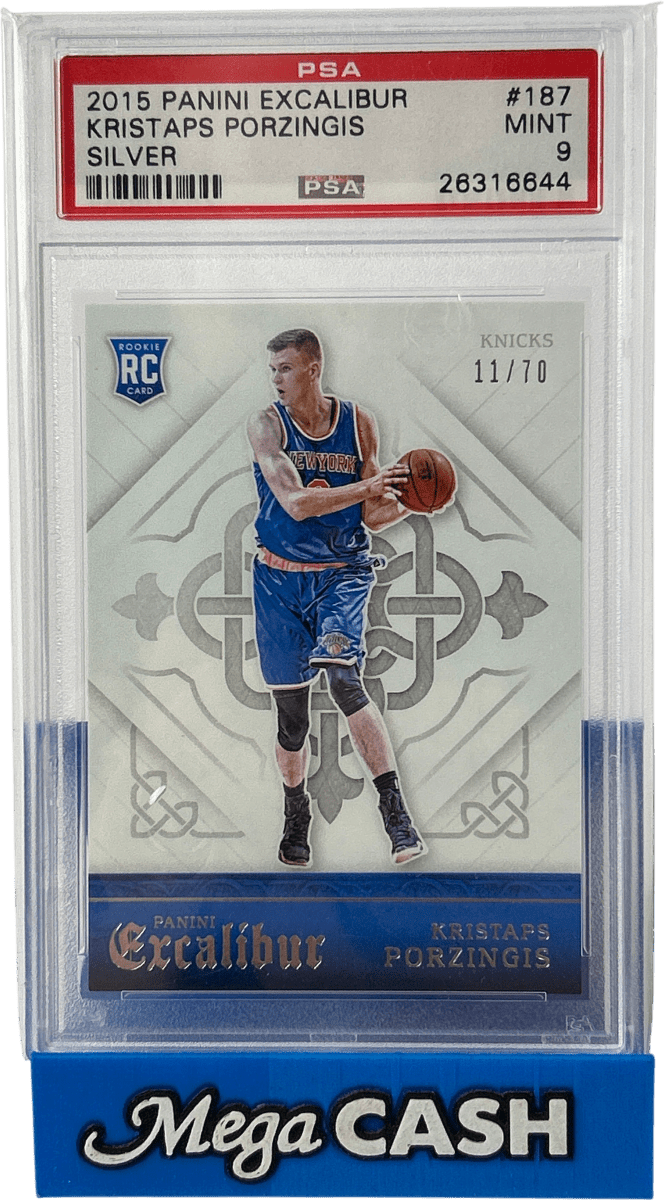 2015 Panini Excalibur Kristaps Porzingis Silver 187 - PSA 9 - Mega Cash Sydney