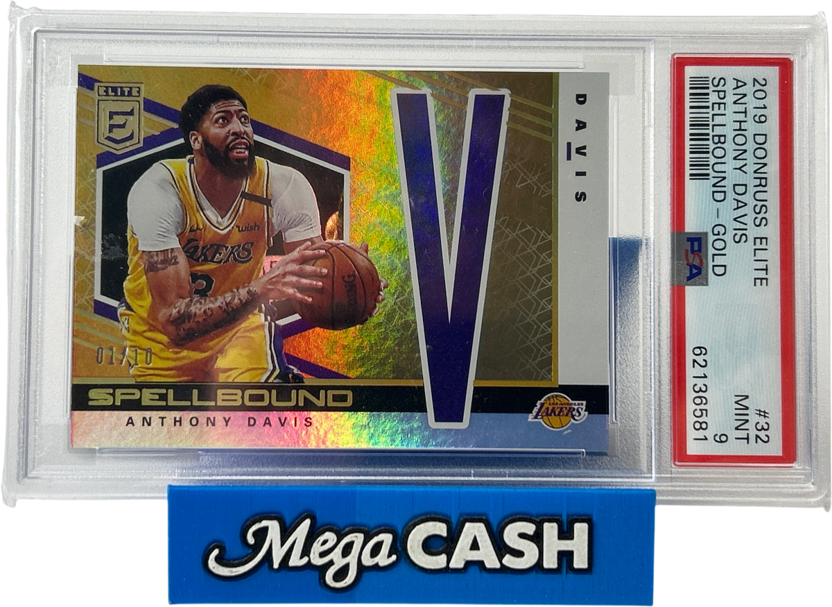 2019 Donruss Elite Anthony Davis Spellbound Gold 32 “V” - PSA 9 - Mega Cash Sydney
