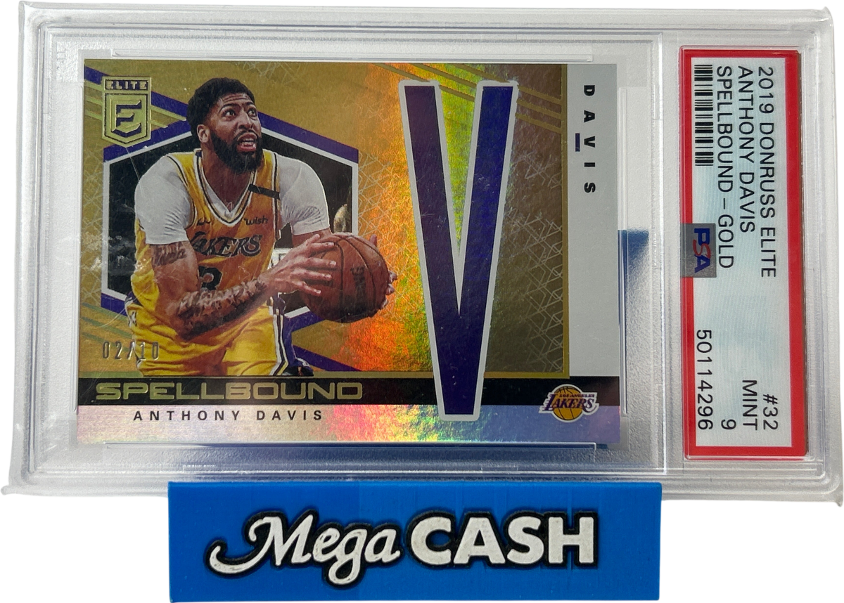 2019 Donruss Elite Anthony Davis Spellbound Gold 32 “V” - PSA 9 - Mega Cash Sydney