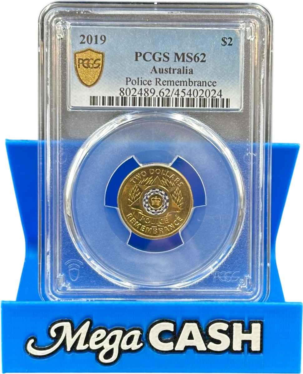 2019 PCGS MS62 Police Remembrance $2 Coin - Mega Cash Sydney