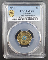 2021 - $2 Australia Ambulance Service - PCGS MS63 - Mega Cash Sydney