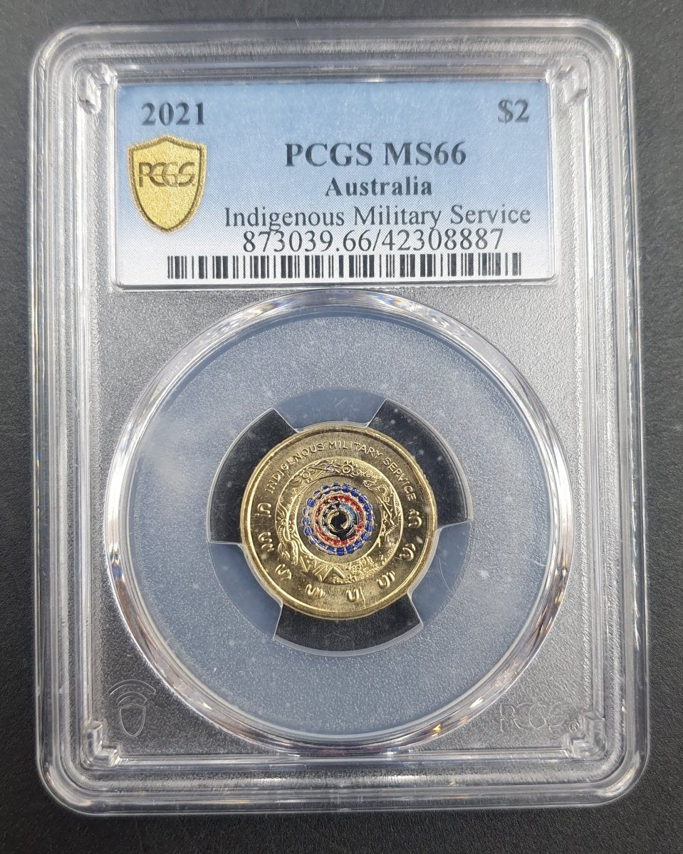 2021 - $2 Australian Indigenous Military Service - PCGS MS66 - Mega Cash Sydney
