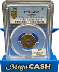 2021 $2 IMS MS62 - Graded Coin Indigenous Military Service - Mega Cash Sydney