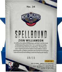 2021 - 22 Panini Elite Zion Williamson Spellbound “S” 34 - Mega Cash Sydney