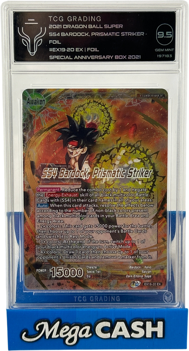 2021 Dragon Ball SS4 Bardock Prismatic Striker Foil EX19 - 20 EX - TCG 9.5 - Mega Cash Sydney