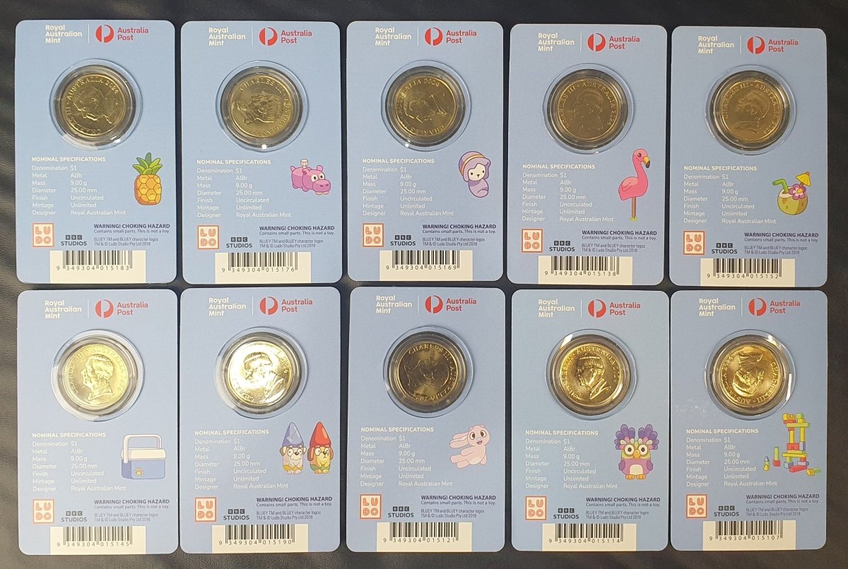 2024 Bluey 10 x $1 Privy Mark Uncirculated Coins - Mega Cash Sydney