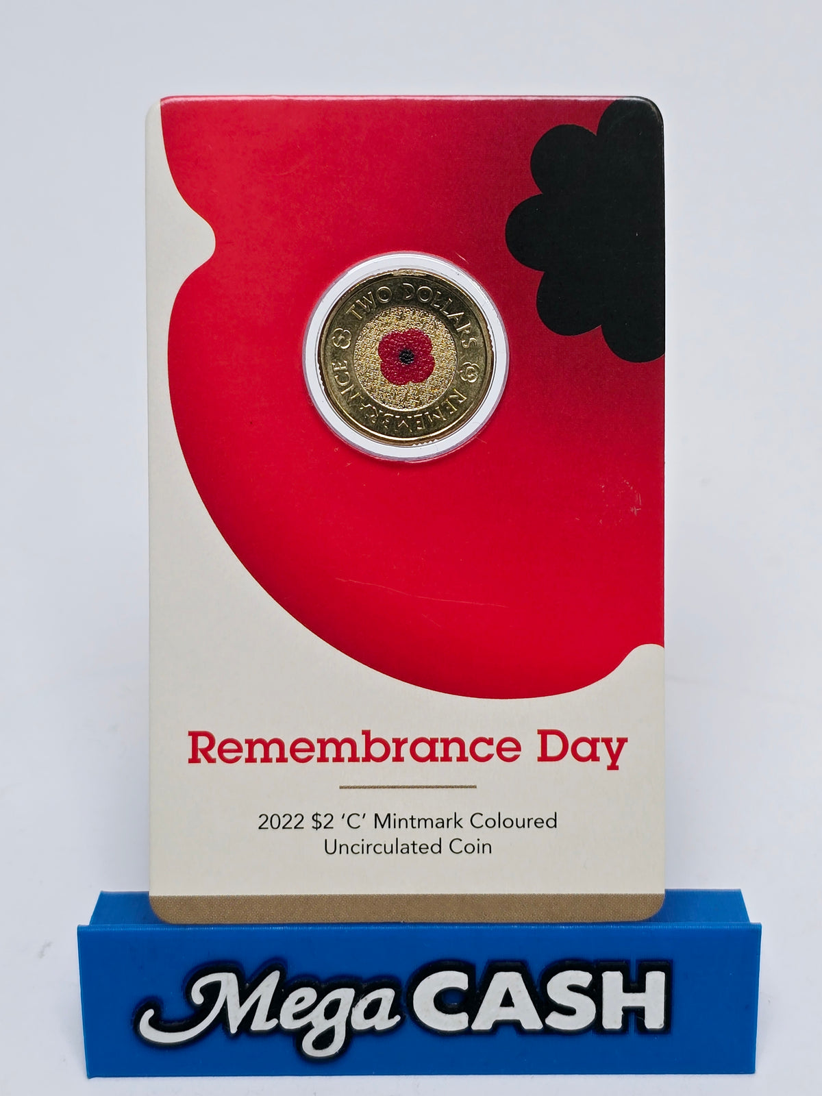 Remembrance Day Poppy 2022 $2 C Mintmark Coloured Uncirculated Coin