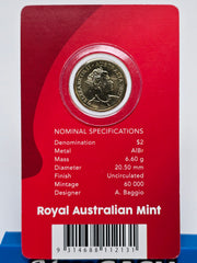 Remembrance Day Poppy 2022 $2 C Mintmark Coloured Uncirculated Coin