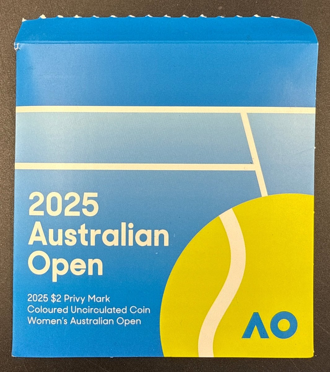 2025 Australian Open - $2 Privy Mark Coloured Uncirculated Coin Women’s Australian Tennis Open - Mega Cash Sydney