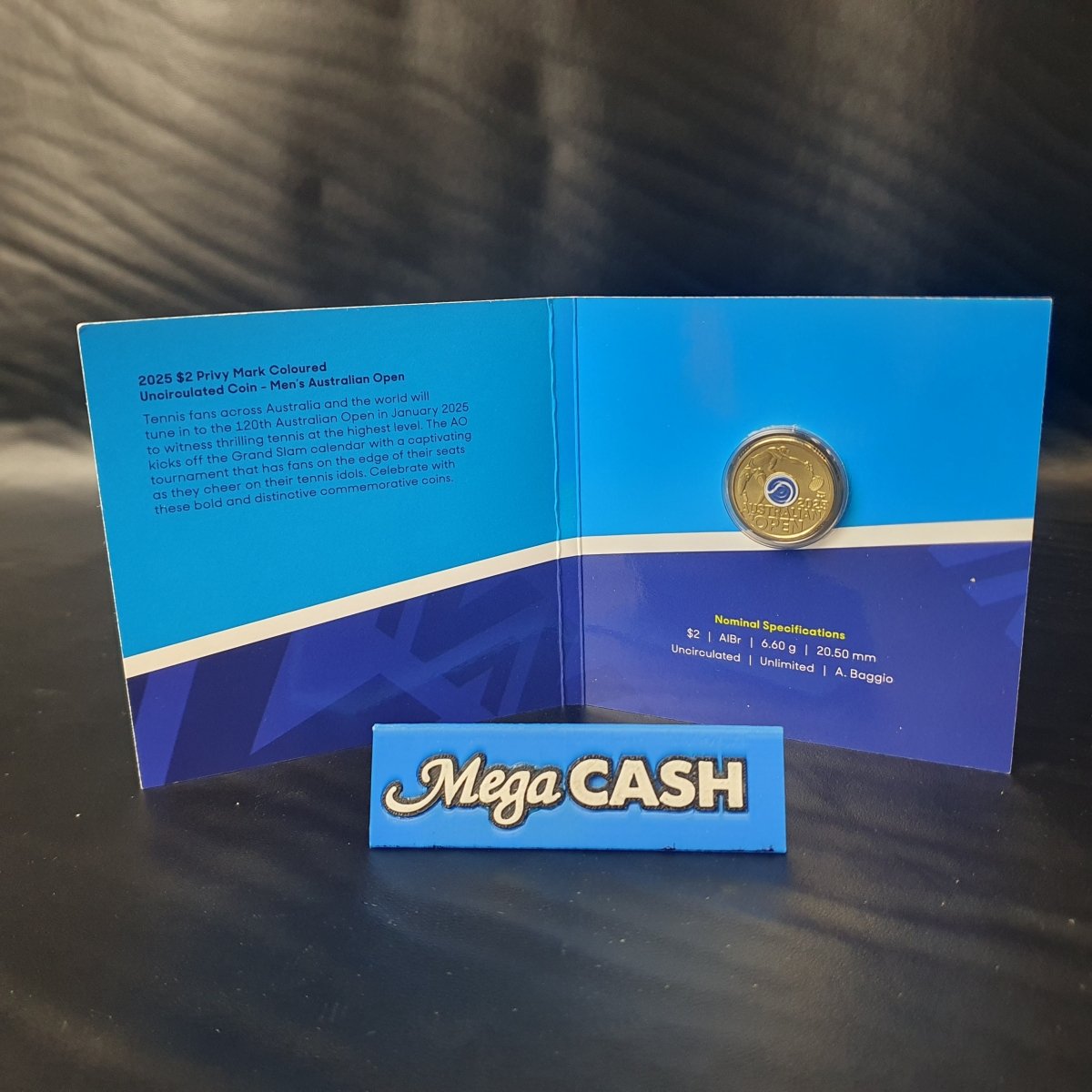 2025 Mens Australian Open Tennis $2 Privy Mark Coin Coloured - Mega Cash Sydney