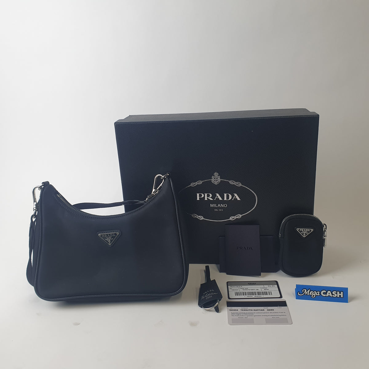 Prada - Tesssuto Saffian Re-Edition 2005 - Black + Little Bag