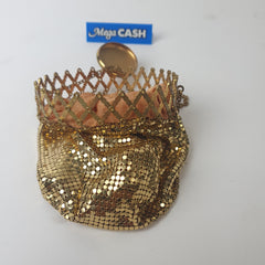 Whiting and Davis Expandable Top Gold Mesh Purse