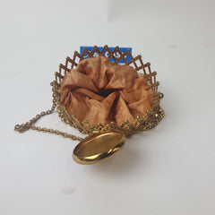 Whiting and Davis Expandable Top Gold Mesh Purse