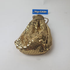 Whiting and Davis Expandable Top Gold Mesh Purse