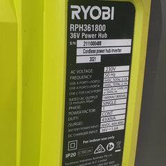 RYOBI - 36V Power Station Inverter - Tool Only - RPH361800