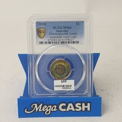2018 - $2 Commonwealth Games Australian Team Logo - PCGS MS66