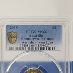 2018 - $2 Commonwealth Games Australian Team Logo - PCGS MS66