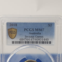 2018 - $2 Invictus Games - PCGS MS67