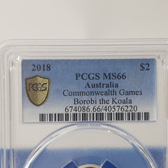 2018 - $2 Commonwealth Games Borobi the Koala - PCGS MS66