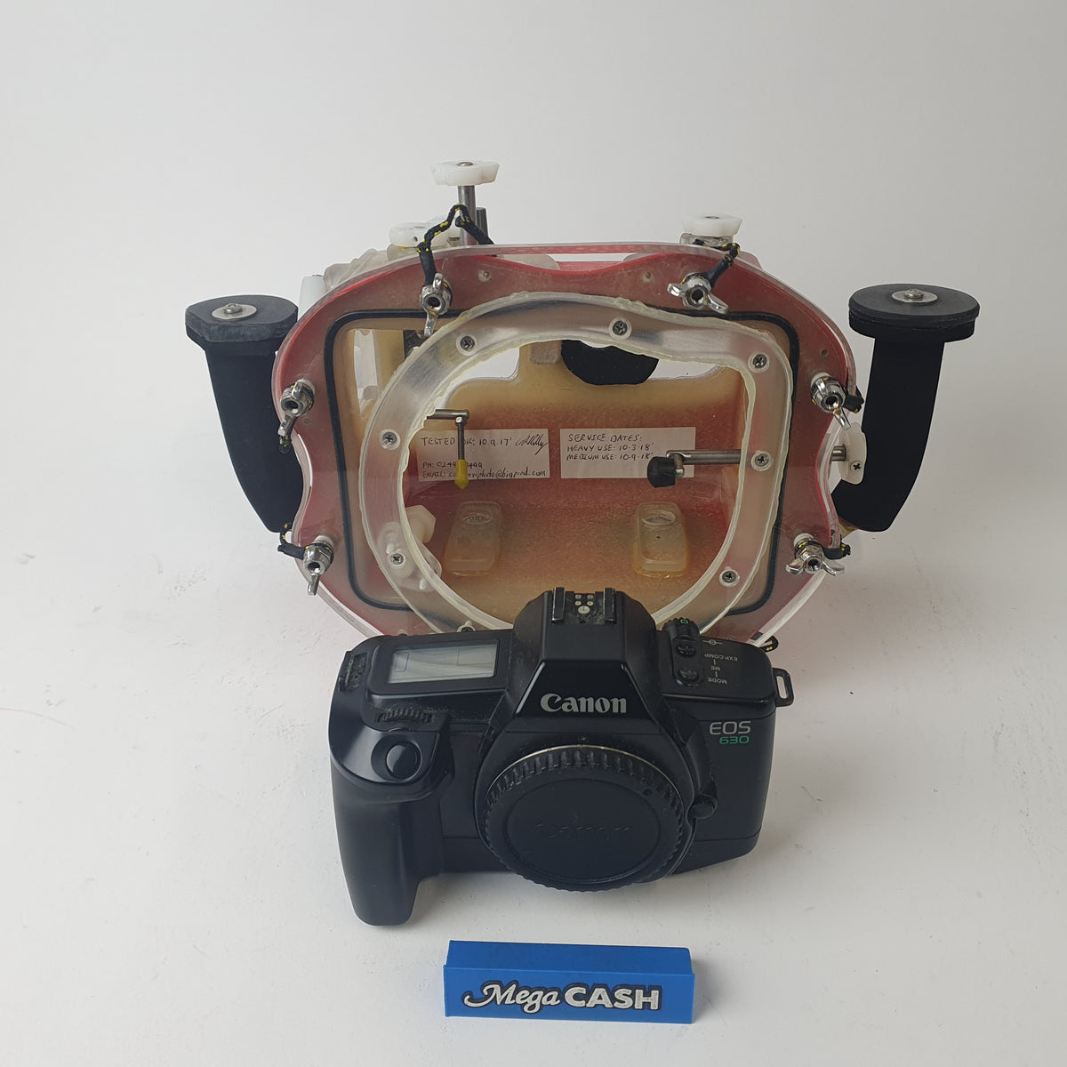 CANON CAMERA EOS630 FILM CAMERA WITH UNDERWATER HOUSING