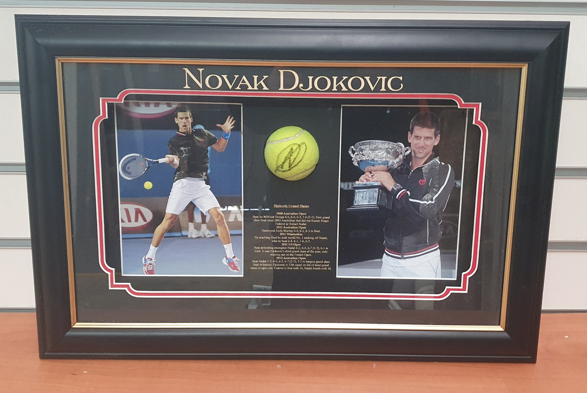 NOVAK DJOKOVIC - ALL STARS MEMROBILIA - SIGNED TENNIS BALL IN FRAME