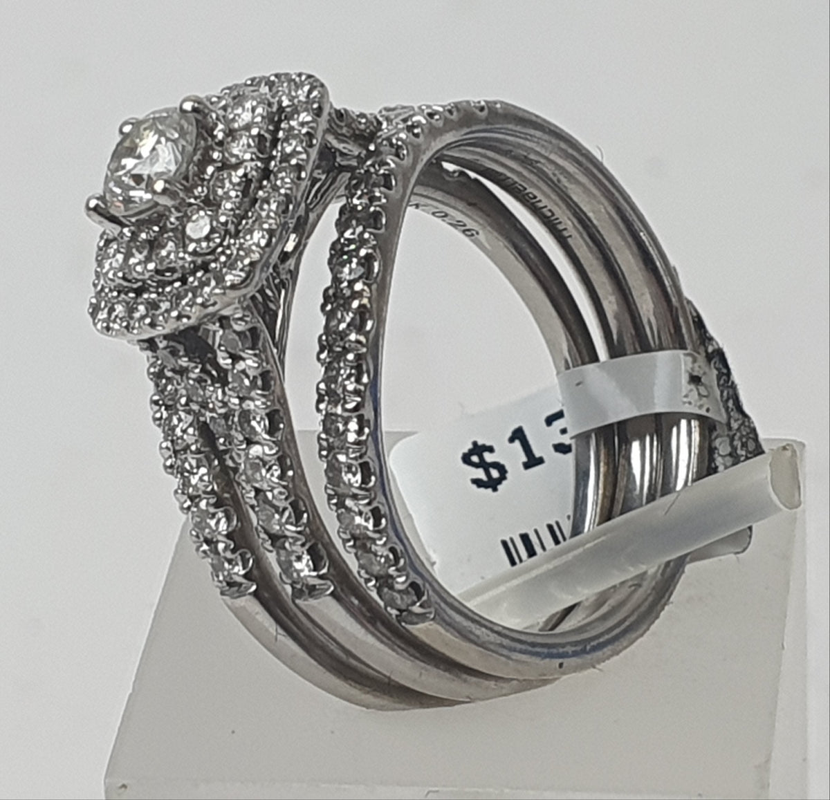 LADIES 14CT DIAMOND - 3 PIECE RING SET - 8.0GMS Ring Size O / 7.5 US