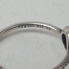 PANDORA SILVER CZ RING -  Ring Size P / 8 US